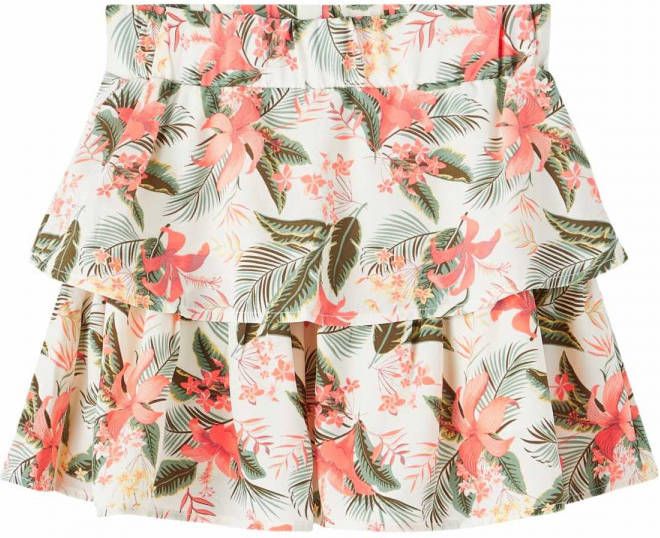 NAME IT KIDS rok NKFVINAYA van gerecycled polyester wit/groen/rood
