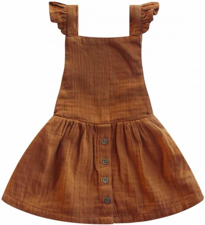 Your Wishes ! Meisjes Jurk -- Bruin Katoen