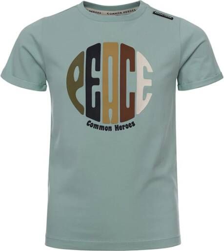 Common Heroes ! Jongens Shirt Korte Mouw -- Mint Katoen/elasthan