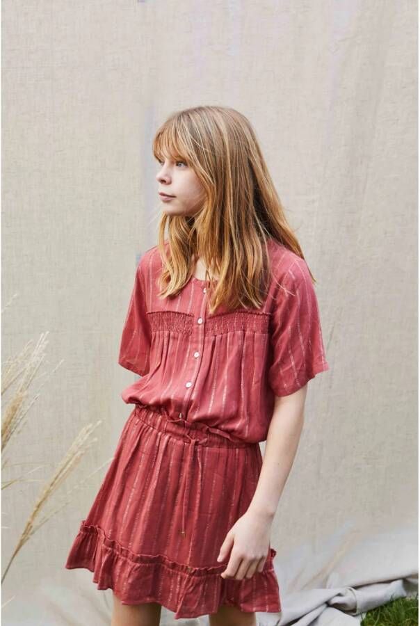 AI&KO gestreepte rok Kayle terra/goud