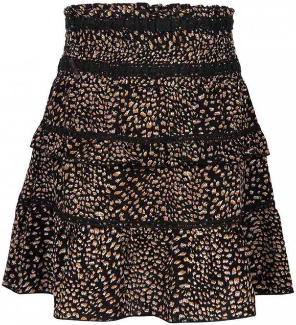 Indian Blue Jeans rok met all over print zwart/bruin