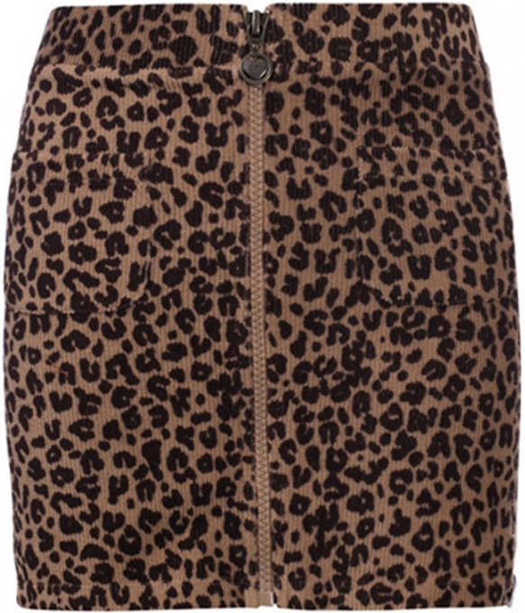 LOOXS little rok met panterprint bruin/zwart