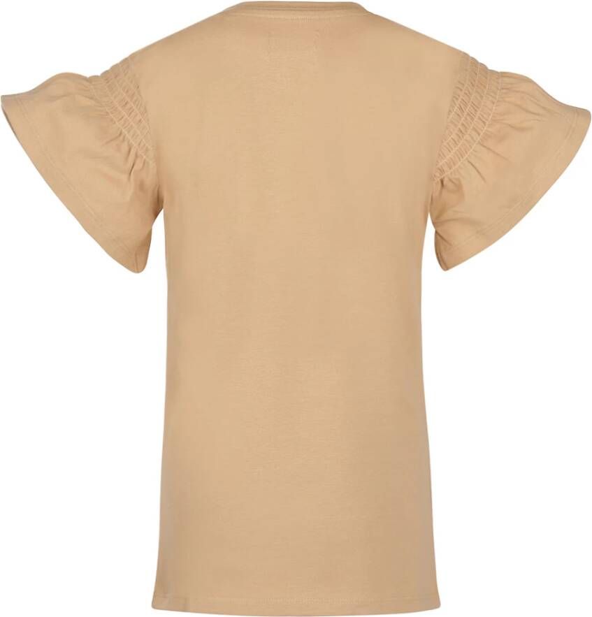 No way monday ! Meisjes Shirt Korte Mouw -- Camel Katoen/elasthan