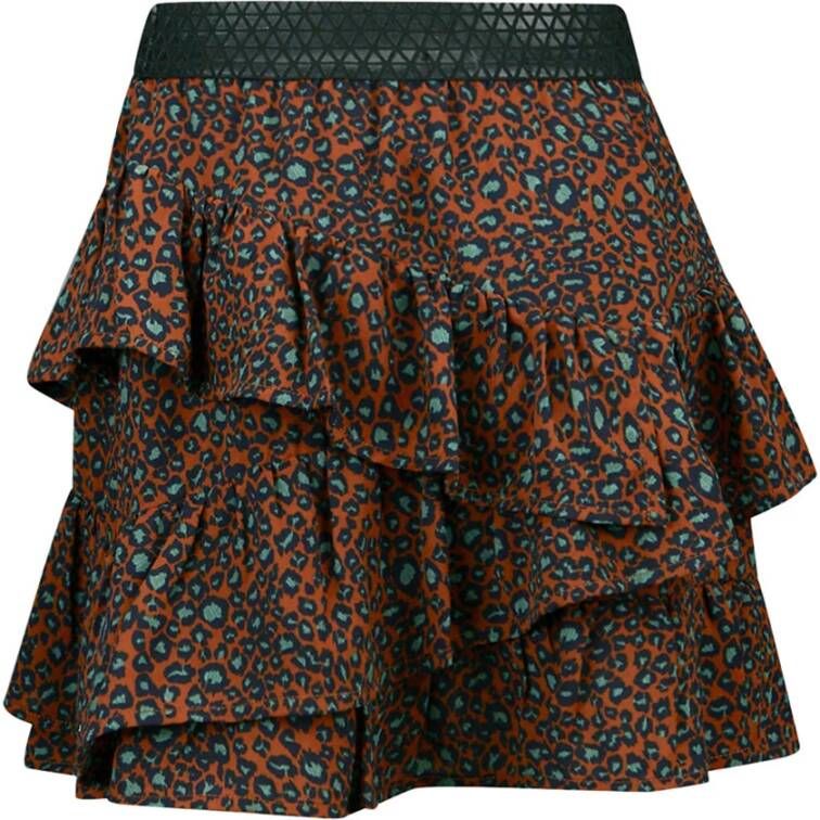 Retour Denim rok Roos met panterprint brique/groen