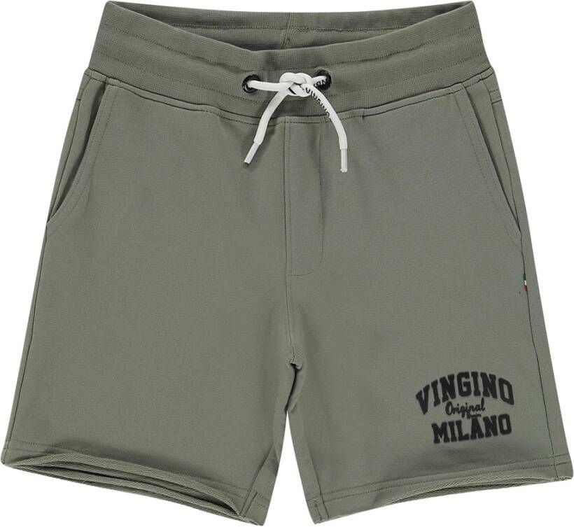 VINGINO ! Jongens Bermuda Maat 110 Legergroen Katoen/elasthan