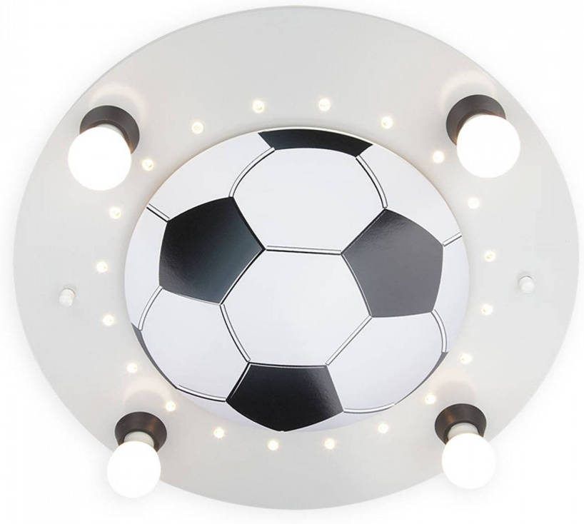 Elobra Plafondlamp Voetbal, 4 lamps, zilver wit