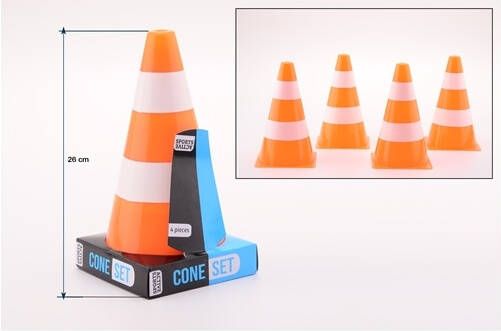Johntoy Pionnen Sports Active 4 Stuks Oranje Met Streep