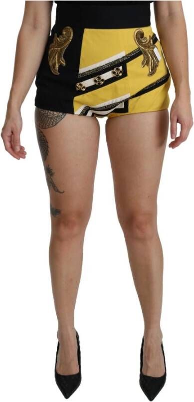 Dolce & Gabbana Juwelen hete shorts , Geel, Dames