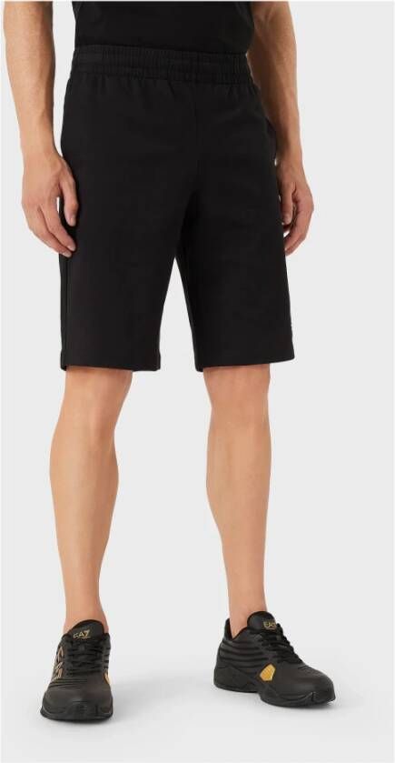 Emporio Armani EA7 Shorts print front pockets , Zwart, Heren