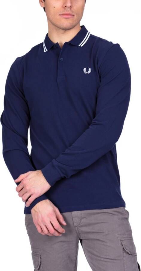 Fred Perry Regular fit polo met getipte boorden en lange mouw