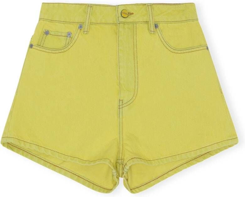 Ganni Shorts overdekte bleekhooghulpprogrammas hotpants , Geel, Dames