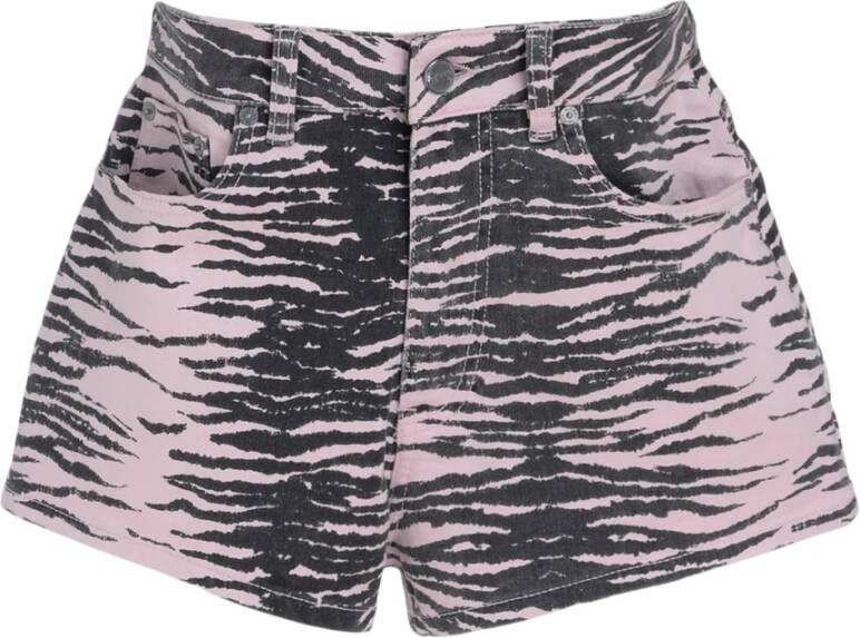 Ganni Shorts with tigrate print , Roze, Dames