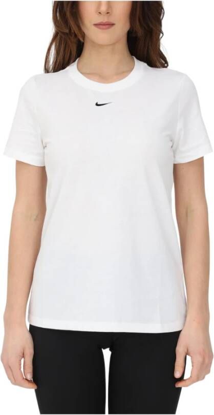 Nike Essentials Regular Fit Dames T Shirts White 100% Katoen