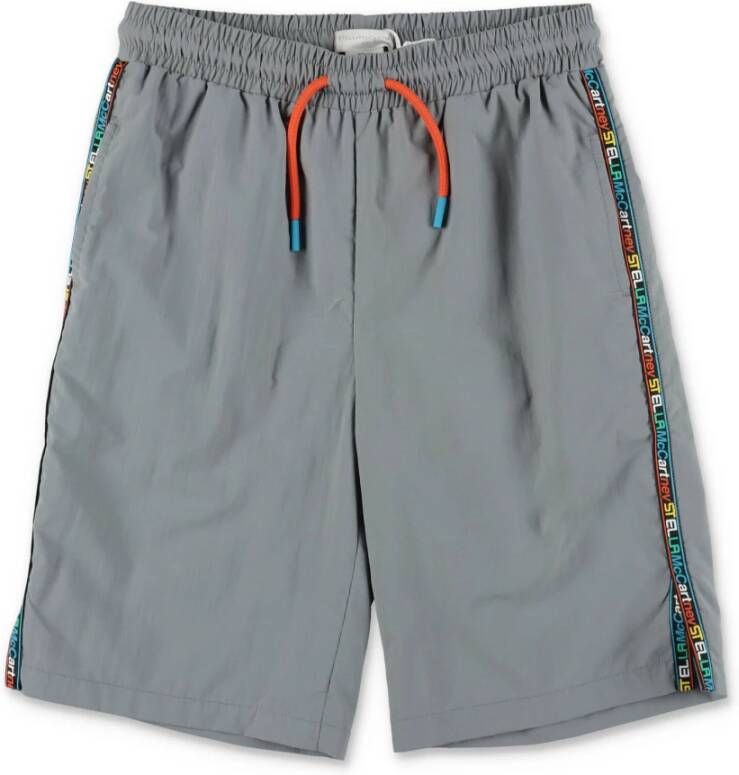Stella Mccartney costume shorts da mare grigio in nylon bambino|Grey nylon boy swim shorts , Grijs, Heren