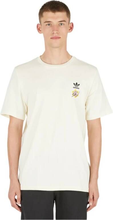 Adidas Grafisch print T shirt , Beige, Heren