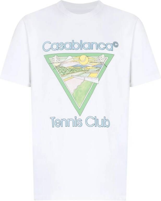 Casablanca T shirt van tennisclub icoonafdruk , Wit, Heren