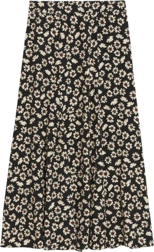 Catwalk Junkie gebloemde rok zwart/bruin/lichtgeel