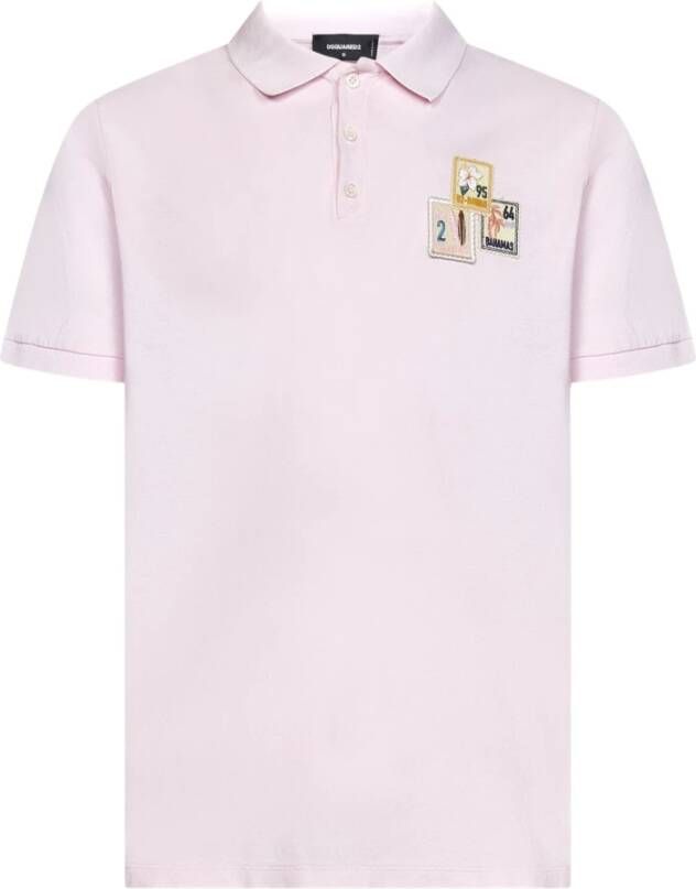 Dsquared2 Men Clothing T Shirts Polos Pink Ss23 , Roze, Heren