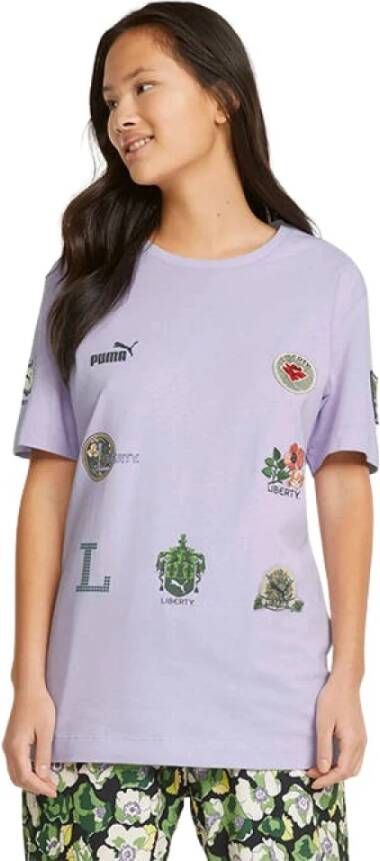 Puma Badge tee 534049 80 XS vrouwen t shirt , Paars, Dames