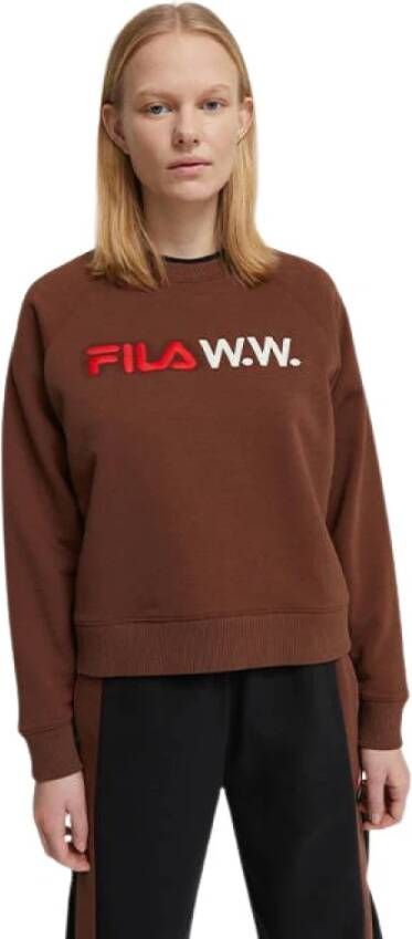 Wood Oversized crew sweatshirt , Bruin, Dames