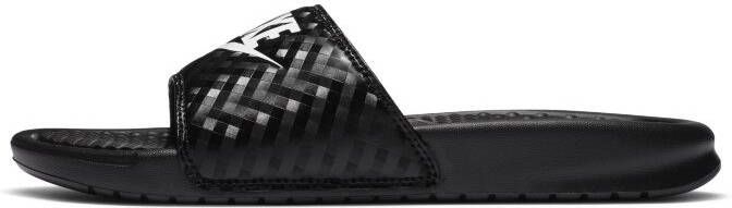 Nike Benassi Dames Slippers en Sandalen Black Mesh/Synthetisch