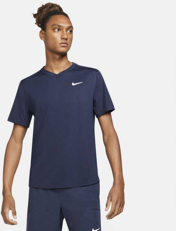 Nike Court Dri FIT Victory Tennistop voor heren Blauw