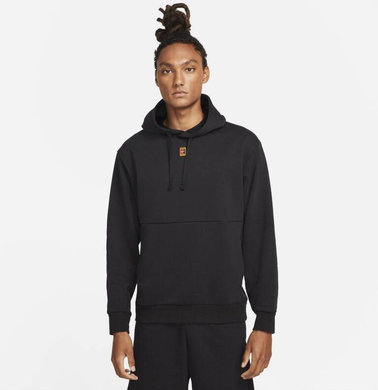 Nike Court Tennishoodie van fleece voor heren Zwart