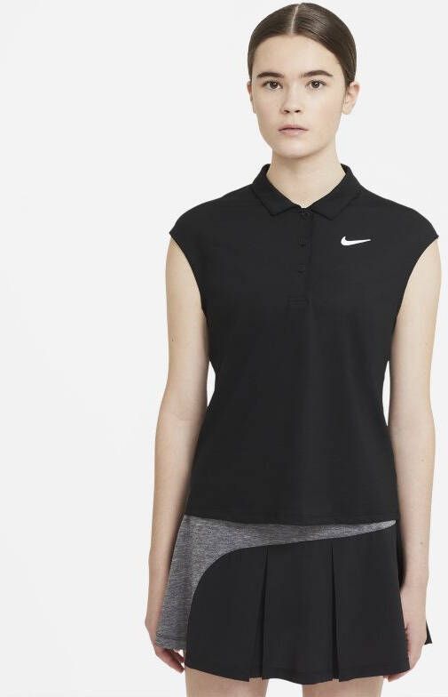 Nike Court Victory Tennispolo voor dames Zwart