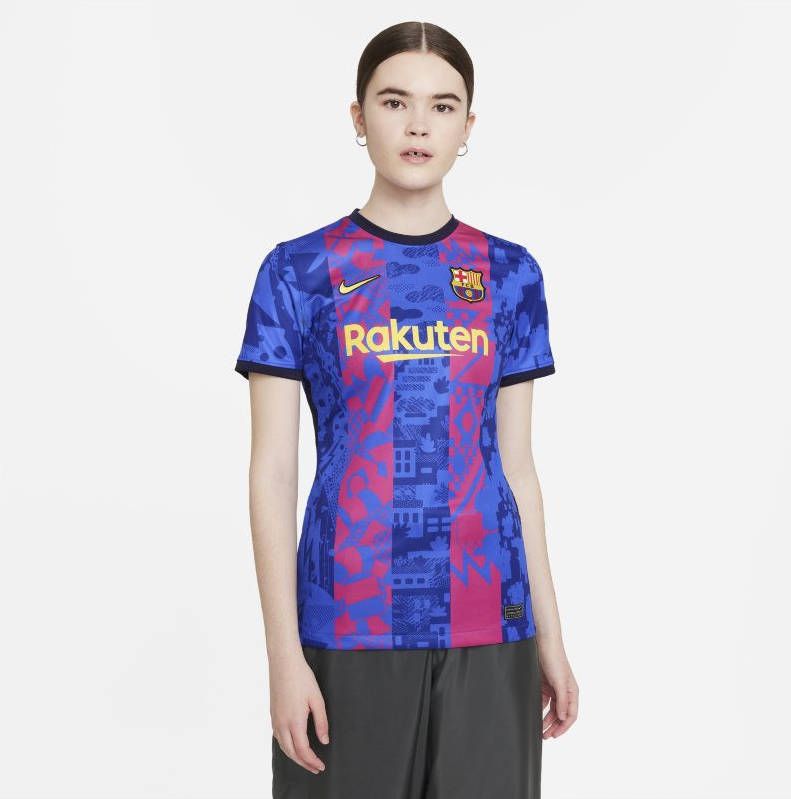 Nike FC Barcelona 2021/22 Stadium Derde voetbalshirt met Dri FIT voor dames Blauw
