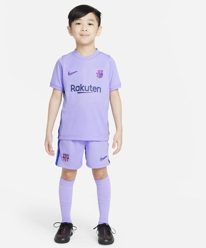 Nike FC Barcelona 2021/22 Uit Voetbaltenue voor kleuters Paars
