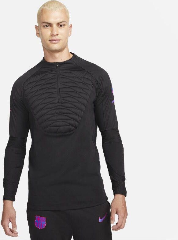 Nike FC Barcelona Strike Winter Warrior Therma FIT voetbaltrainingstop voor heren Zwart