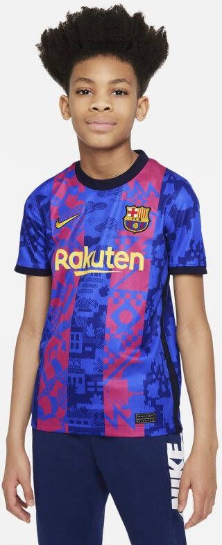 Nike Kids FC Barcelona 2021/22 Stadium Derde Nike voetbalshirt met Dri FIT voor kids Blauw