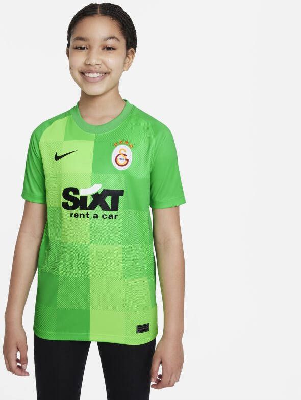 Nike Kids Galatasaray Goalkeeper Nike voetbaltop met Dri FIT en korte mouwen voor kids Groen