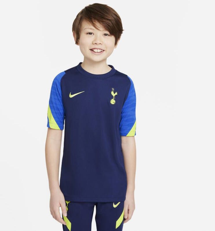 Nike Kids Nike Tottenham Hotspur Strike Nike voetbaltop met Dri FIT en korte mouwen voor kids Binary Blue/Signal Blue/Venom Green Kind