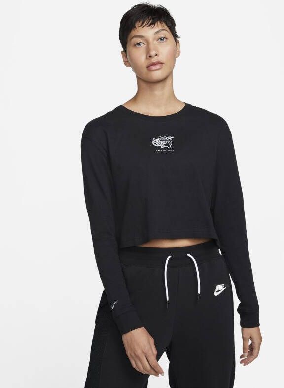 Nike Naomi Osaka Kort T shirt met lange mouwen voor dames Zwart