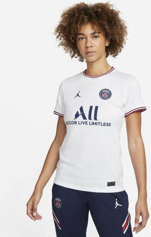 Nike Paris Saint Germain 2022/23 Stadium Vierde voetbalshirt met Dri FIT voor dames Wit