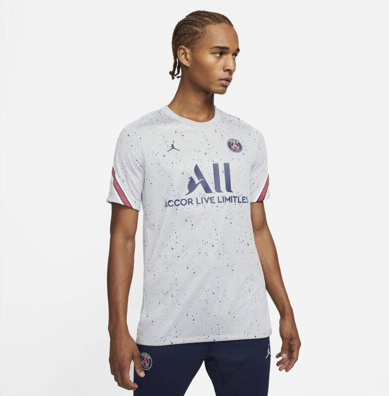 Jordan Paris Saint Germain Strike Fourth Training Shirt Wolf Grey/Wolf Grey/White/Midnight Navy Heren