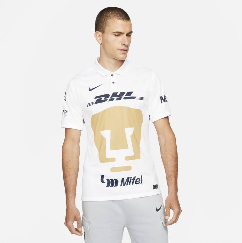 Nike Pumas UNAM 2021/22 Stadium Thuis voetbalshirt met Dri FIT voor heren Wit