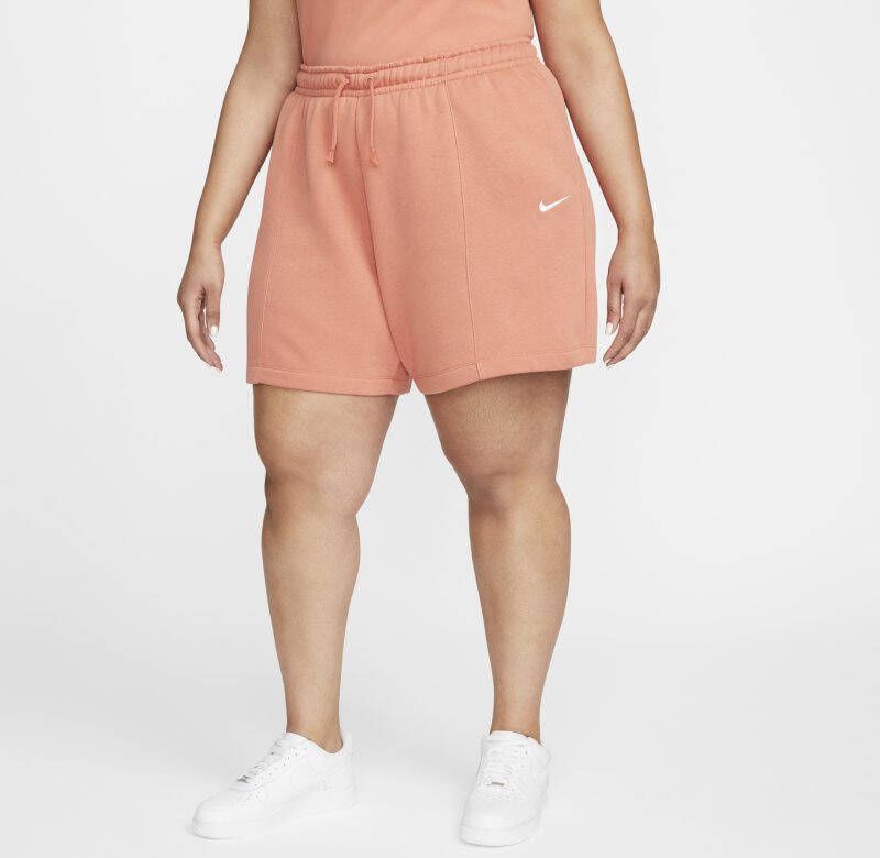 Nike Sportswear Essential Fleeceshorts met hoge taille voor dames Oranje