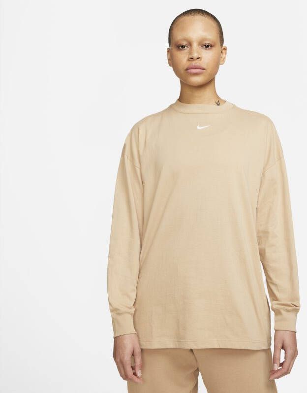 Nike Sportswear Essentials Damestop met lange mouwen Bruin