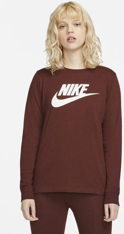 Nike Sportswear T shirt met lange mouwen voor dames Bruin