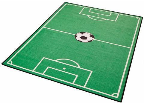 HANSE Home Vloerkleed voor de kinderkamer Voetbalveld 1 Bal, korte pool, voetbal speelmat, kinderkamer, slijtvast, gemakkelijk in onderhoud, robuust