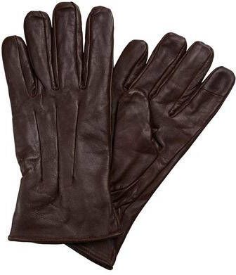 JACK & JONES leren handschoenen donkerbruin