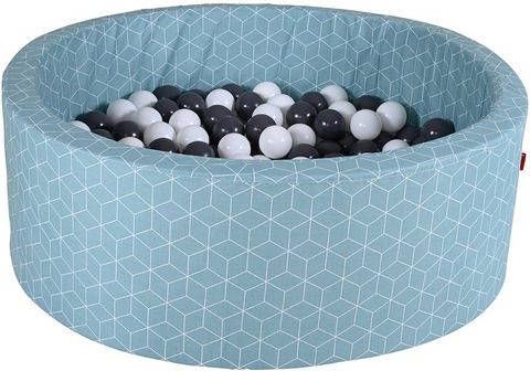 Knorrtoys knorr® toys Ballenbak soft Geo cube neo mint inclusief 300 ballen grijs/creme
