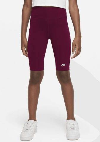 Nike Sportswear Bikeshorts met hoge taille voor meisjes(23 cm) Rood