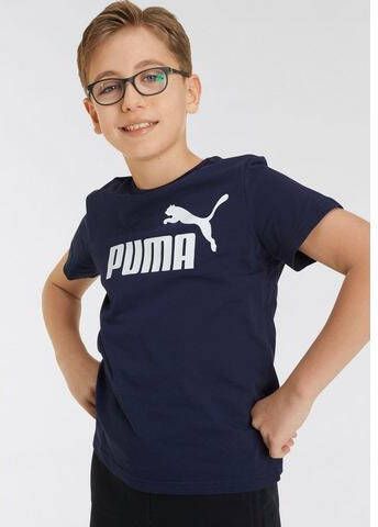 PUMA Essential Logo T-Shirt Kids Donkerblauw