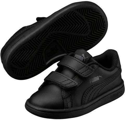 Puma Smash v2 L V Inf leren sneakers zwart