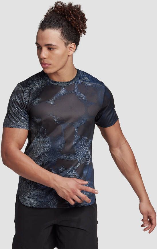 Adidas designed 4 training hiit sportshirt zwart/grijs heren