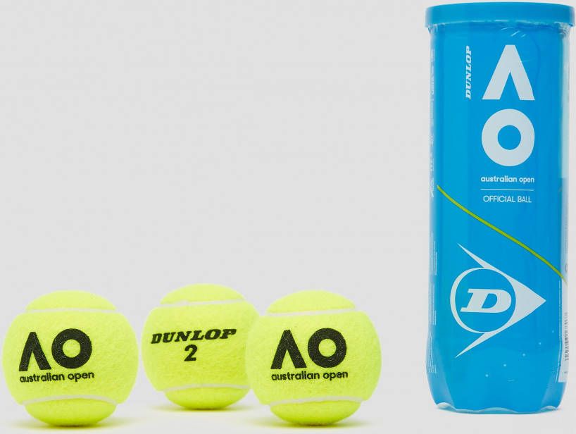 Dunlop australian open tennisballen 3 pack geel kinderen