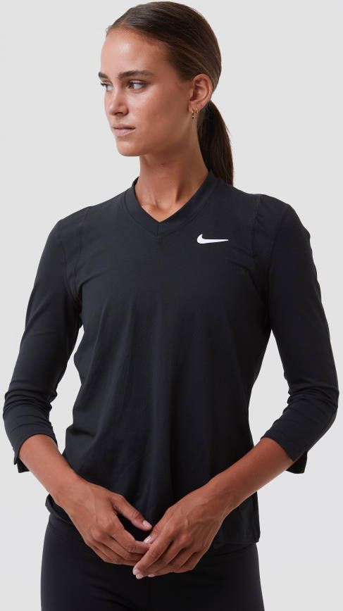 Nike Court Dri FIT UV Victory Tennistop met 3/4 mouwen voor dames Zwart